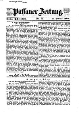 Passauer Zeitung Freitag 10. Februar 1860