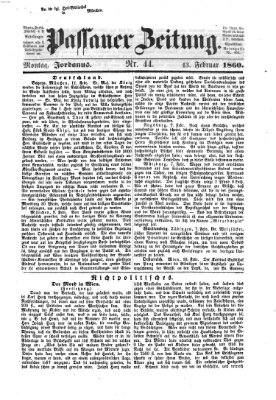 Passauer Zeitung Montag 13. Februar 1860