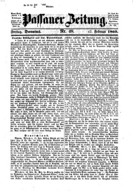 Passauer Zeitung Freitag 17. Februar 1860