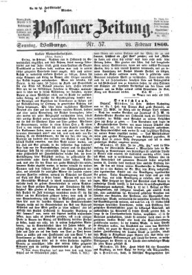 Passauer Zeitung Sonntag 26. Februar 1860