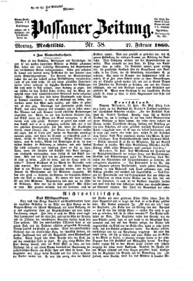 Passauer Zeitung Montag 27. Februar 1860