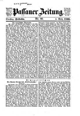 Passauer Zeitung Dienstag 6. März 1860