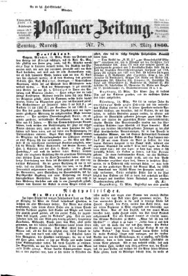 Passauer Zeitung Sonntag 18. März 1860