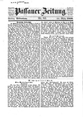 Passauer Zeitung Freitag 23. März 1860