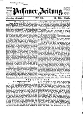 Passauer Zeitung Samstag 24. März 1860