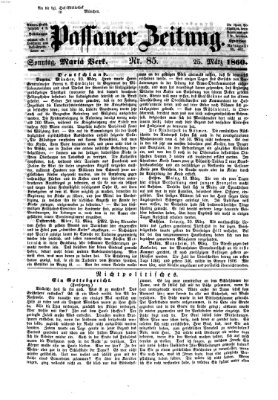 Passauer Zeitung Sonntag 25. März 1860