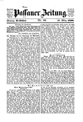 Passauer Zeitung Montag 26. März 1860