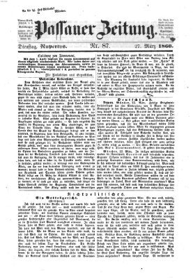 Passauer Zeitung Dienstag 27. März 1860