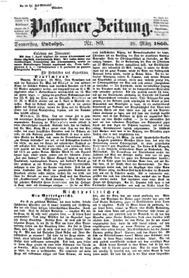 Passauer Zeitung Donnerstag 29. März 1860