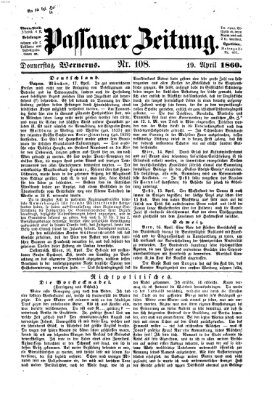 Passauer Zeitung Donnerstag 19. April 1860