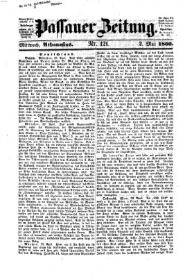 Passauer Zeitung Mittwoch 2. Mai 1860