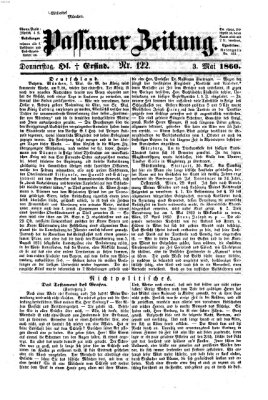 Passauer Zeitung Donnerstag 3. Mai 1860