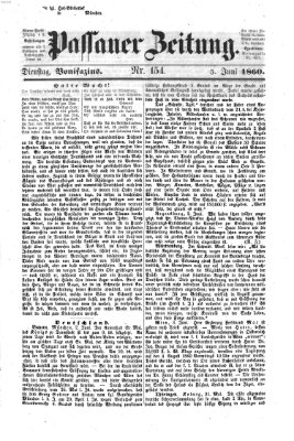 Passauer Zeitung Dienstag 5. Juni 1860