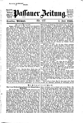 Passauer Zeitung Samstag 9. Juni 1860