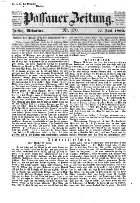 Passauer Zeitung Freitag 22. Juni 1860