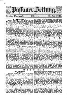 Passauer Zeitung Samstag 23. Juni 1860