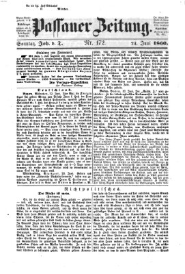 Passauer Zeitung Sonntag 24. Juni 1860