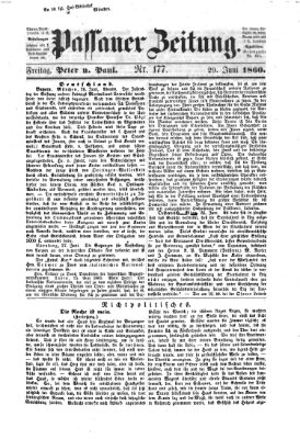 Passauer Zeitung Freitag 29. Juni 1860