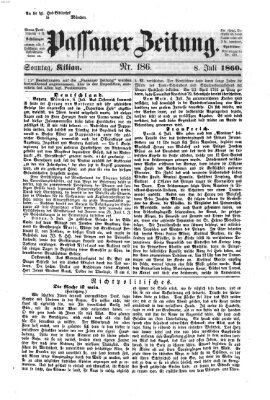 Passauer Zeitung Sonntag 8. Juli 1860