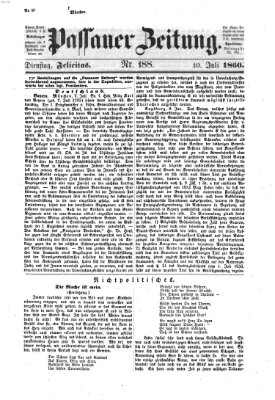 Passauer Zeitung Dienstag 10. Juli 1860