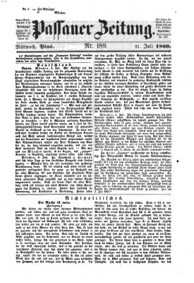 Passauer Zeitung Mittwoch 11. Juli 1860