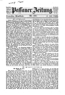 Passauer Zeitung Donnerstag 12. Juli 1860