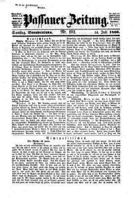 Passauer Zeitung Samstag 14. Juli 1860