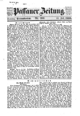 Passauer Zeitung Sonntag 22. Juli 1860