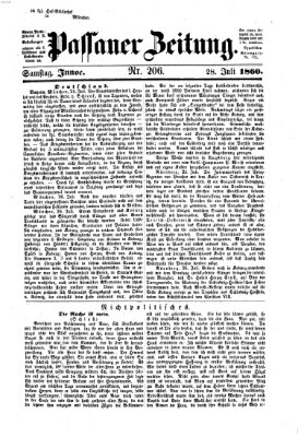 Passauer Zeitung Samstag 28. Juli 1860