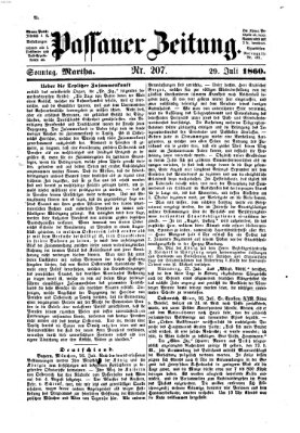Passauer Zeitung Sonntag 29. Juli 1860