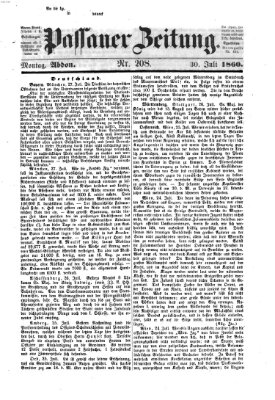 Passauer Zeitung Montag 30. Juli 1860