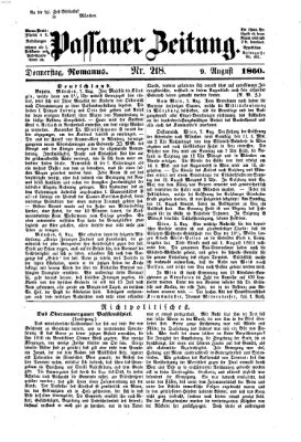 Passauer Zeitung Donnerstag 9. August 1860