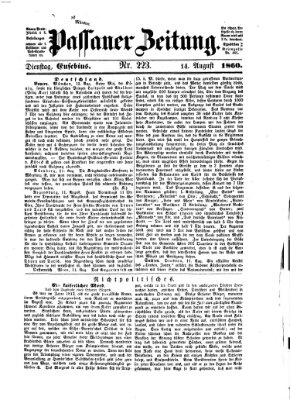 Passauer Zeitung Dienstag 14. August 1860