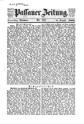 Passauer Zeitung Donnerstag 16. August 1860