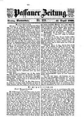 Passauer Zeitung Montag 20. August 1860