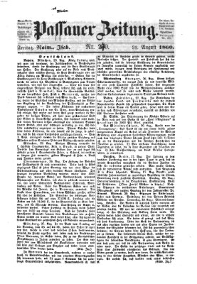 Passauer Zeitung Freitag 31. August 1860