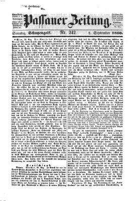 Passauer Zeitung Sonntag 2. September 1860