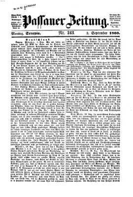 Passauer Zeitung Montag 3. September 1860