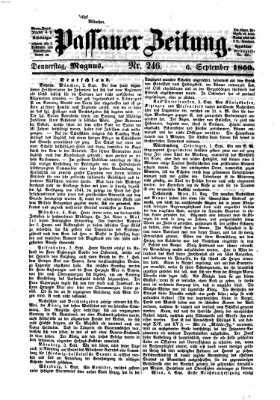 Passauer Zeitung Donnerstag 6. September 1860