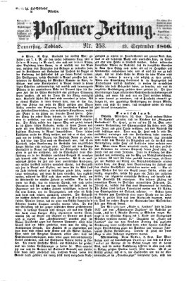 Passauer Zeitung Donnerstag 13. September 1860