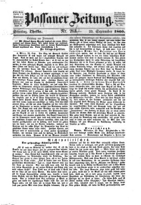 Passauer Zeitung Montag 24. September 1860