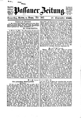 Passauer Zeitung Donnerstag 27. September 1860