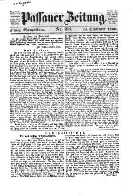 Passauer Zeitung Freitag 28. September 1860