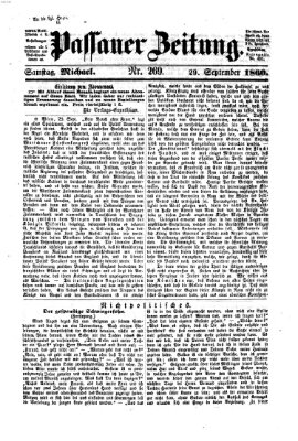 Passauer Zeitung Samstag 29. September 1860