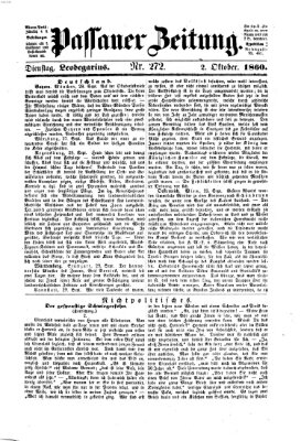 Passauer Zeitung Dienstag 2. Oktober 1860