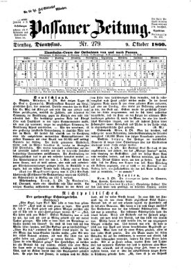 Passauer Zeitung Dienstag 9. Oktober 1860