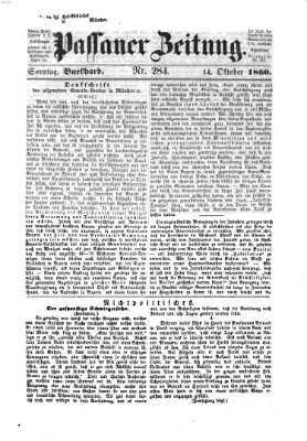 Passauer Zeitung Sonntag 14. Oktober 1860