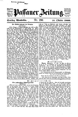 Passauer Zeitung Samstag 20. Oktober 1860