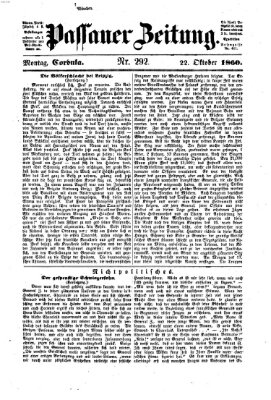 Passauer Zeitung Montag 22. Oktober 1860