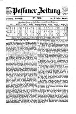 Passauer Zeitung Dienstag 30. Oktober 1860